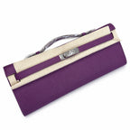 Kelly Cut 31 Clutch Epsom Leather Anemone Purple — Polished Compact Clutch