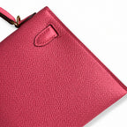 handmade Mini Kelly II 19cm imported Epsom Leather new lipstick powder Gold Buckle — Distinctive Petite Bag