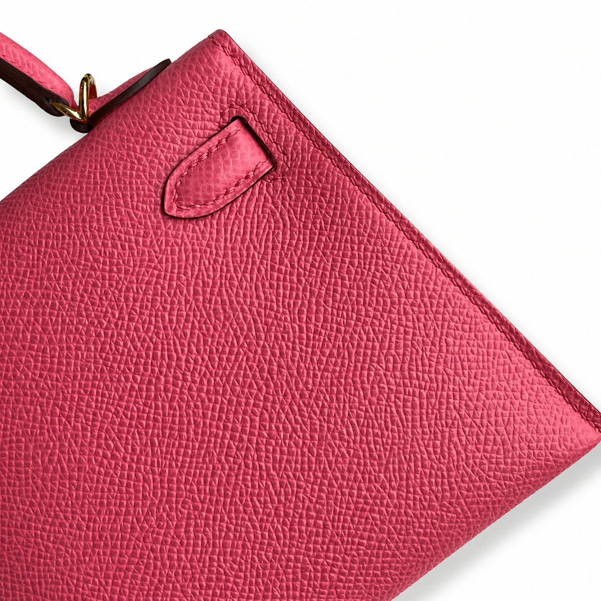 handmade Mini Kelly II 19cm imported Epsom Leather new lipstick powder Gold Buckle — Distinctive Petite Bag