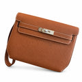 Kelly Depeches 25cm Togo Leather with Shoulder Strap — Versatile Hand-Carry Clutch