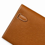 Elegant Petite Clutch: Kelly to go Color: ck37/Gold Size: 19*11.5*1.5cm Leather: Epsom Hardware: Gold Kelly crossbody bag, Golden Brown, cowhide, Gold Buckle, handmade P