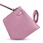 handmade Mini Kelly II 19cm imported Epsom Leather, malva purple, Silver Buckle — Sophisticated Small-Scale Bag
