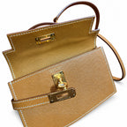 Kelly double-sided DESORDRE original Epsom Leather Gold Brown Gold Buckle order shipped — Polished Two-Sided Top-Handle Bag