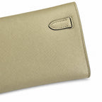 Refined Flat Clutch: Kelly Cut 31 Clutch Epsom Leather Windbreaker Gray