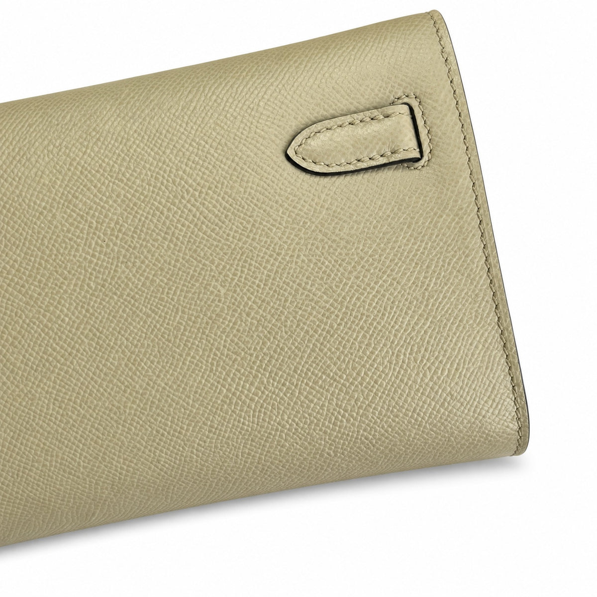 Refined Flat Clutch: Kelly Cut 31 Clutch Epsom Leather Windbreaker Gray