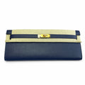 Kelly Cut 31 Clutch Epsom Leather Dark Blue — Slim Evening Clutch