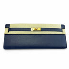Kelly Cut 31 Clutch Epsom Leather Dark Blue — Slim Evening Clutch