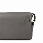 Kelly Messenger messenger bag for men and women, pewter gray Gold Buckle, imported leather, all-steel hand-waxed thread, the highest cost — Timeless Top-Handle Design