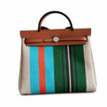 Versatile Leather-Trimmed Canvas Bag: Herbag 31cm Saddle-Inspired Canvas Body with Leather Handle and Shoulder Strap