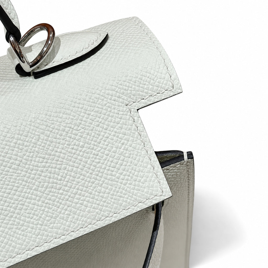 Kelly 25cm in green Epsom Leather with Silver Buckle Handmade — Timeless Top-Handle Design