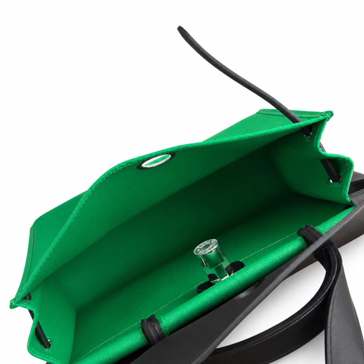 Herbag 31cm Saddle-Inspired Canvas Body with Leather Handle and Shoulder Strap — Streamlined Saddle-Inspired Handbag