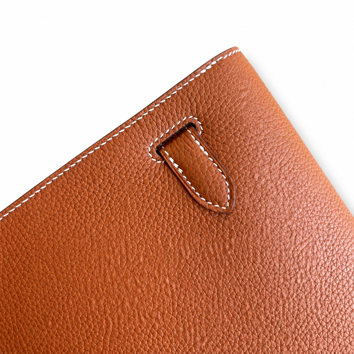 Kelly Depeches 25cm Togo Leather with Shoulder Strap — Versatile Hand-Carry Clutch