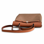 Herbag 31cm Saddle-Inspired Canvas Body with Leather Handle and Shoulder Strap — Structured Leather-Trimmed Canvas Carryall