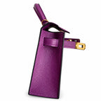 handmade Mini Kelly II 19cm imported Epsom Leather sea anemone purple Gold Buckle — Elegant Compact Carry Style