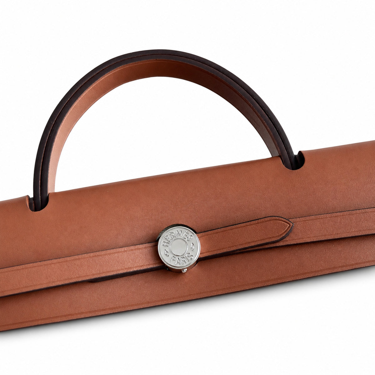 Herbag 31cm Saddle-Inspired Canvas Body with Leather Handle and Shoulder Strap — Canvas Body and Leather Trim Design