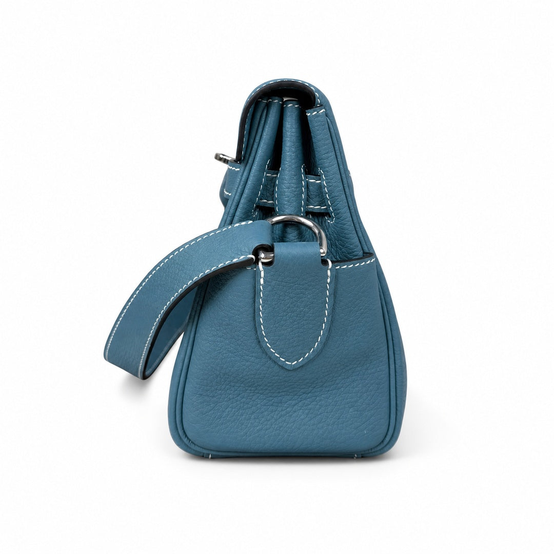 Available : Kelly messenger men's and women's bags, denim blue and Silver buckles, imported leather, all-steel hand-waxed thread, the highest — Timeless Top-Handle Design