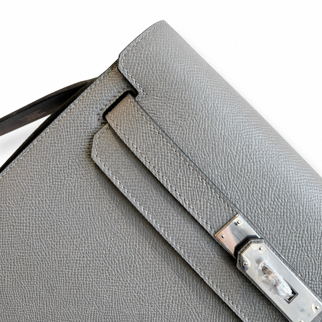 Kelly Depeches 25cm Epsom Leather with Shoulder Strap — Slim Hand-Carry Design