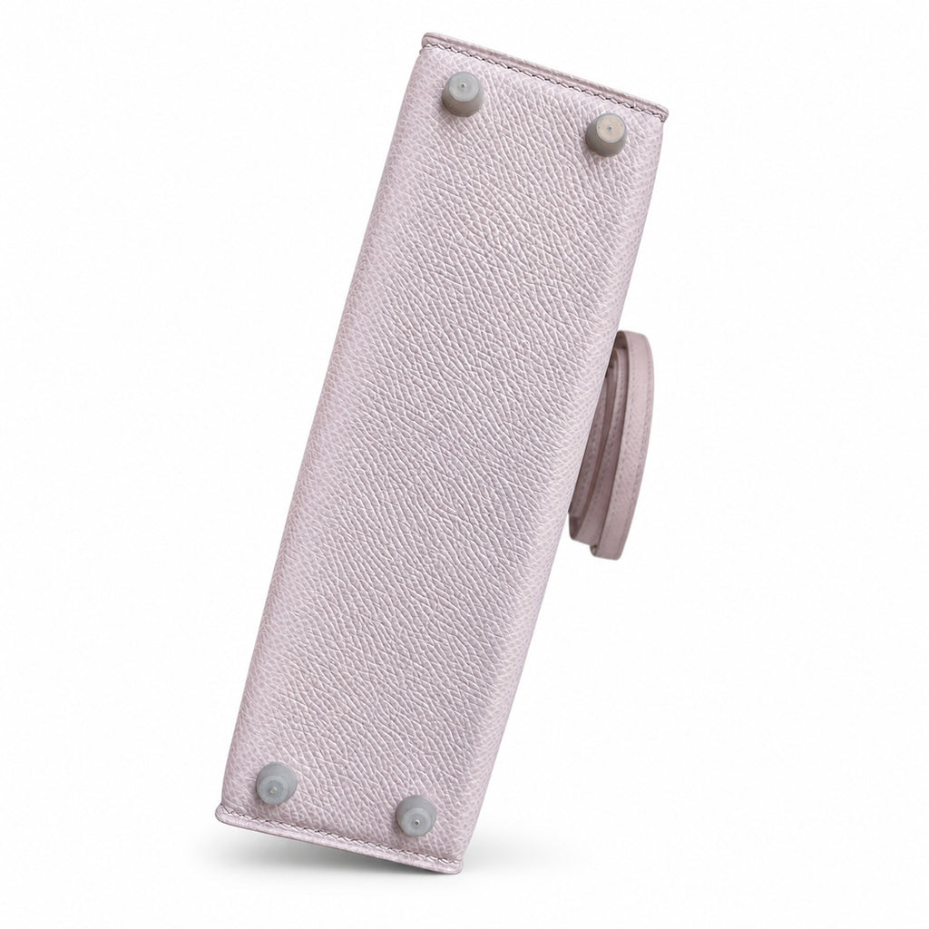 handmade Mini Kelly II 19cm imported Epsom Leather dreamy Pink and purple Silver Buckle — Small Structured Carry Style