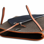 Distinctive Saddle-Inspired Handbag: Herbag 31cm Saddle-Inspired Canvas Body with Leather Handle and Shoulder Strap
