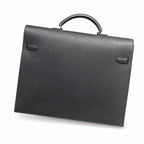 Kelly briefcase 38cm Epsom Leather 89 Noir Black top handcraft — Refined Business Carryall
