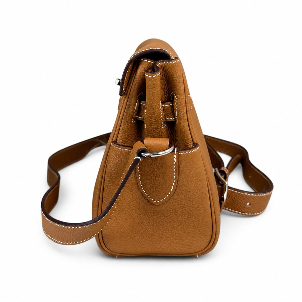 Kelly Messenger messenger bag for men and women, earthy Silver Buckle, imported leather, all-steel hand-waxed thread, the best value for money on — Refined Top-Handle Bag