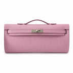 Kelly cut 31 handbag Epsom mallow purple Silver Buckle — Versatile Flat Handbag