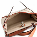 Structured Leather-Trimmed Canvas Carryall: Herbag 31cm Saddle-Inspired Canvas Body with Leather Handle and Shoulder Strap