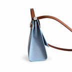 Herbag 31cm Saddle-Inspired Canvas Body with Leather Handle and Shoulder Strap — Timeless Saddle-Influenced Bag