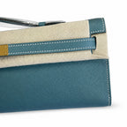 Kelly Cut 31 Clutch Epsom Leather Denim Blue — Polished Compact Clutch