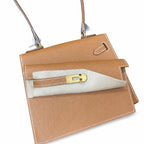 Kelly Desordre 20cm Sellier double-sided Epsom original palm print leather ck37 Golden Brown Gold Gold Buckle GHW top hand sewing — Double-Sided Structured Handbag