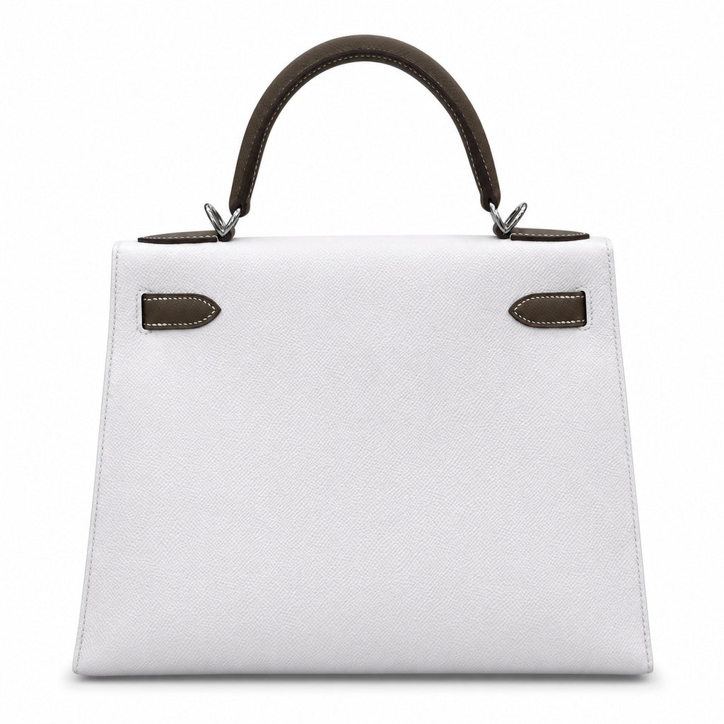 Kelly 25cm in Elephant Gray Epsom Leather Handmade — Refined Top-Handle Bag