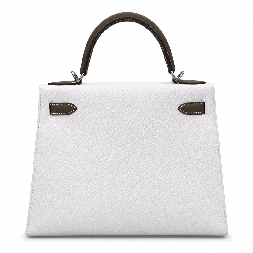 Kelly 25cm in Elephant Gray Epsom Leather Handmade — Refined Top-Handle Bag