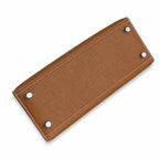 Golden Brown, Gold and Silver buckles, Kelly 25, imported Epsom — Polished Structured Handbag
