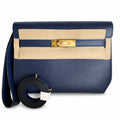 Kelly depeches 25cm Epsom royal blue Gold Buckle — Polished Convertible Bag