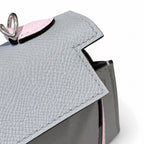 Mini Kelly II 19cm in Blue glacier & Mauve Pale Epsom Leather with Silver Buckle — Streamlined Mini Handbag