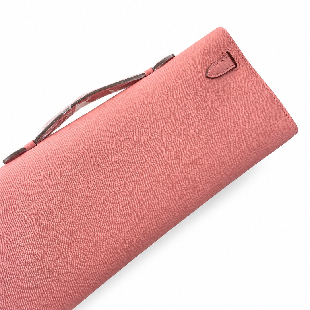 Kelly cut 31 clutch Epsom Milkshake Powder Gold Buckle — Elegant Hand-Carry Clutch