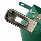 Mini Kelly II 19cm in Vert Verigo Epsom Leather with Silver Buckle — Distinctive Petite Bag