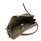 Herbag 31cm Saddle-Inspired Canvas Body with Leather Handle and Shoulder Strap — Leather-Handled Canvas Shoulder Bag