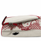 Canvas-and-Leather Shoulder Bag: Herbag 31cm Saddle-Inspired Canvas Body with Leather Handle and Shoulder Strap