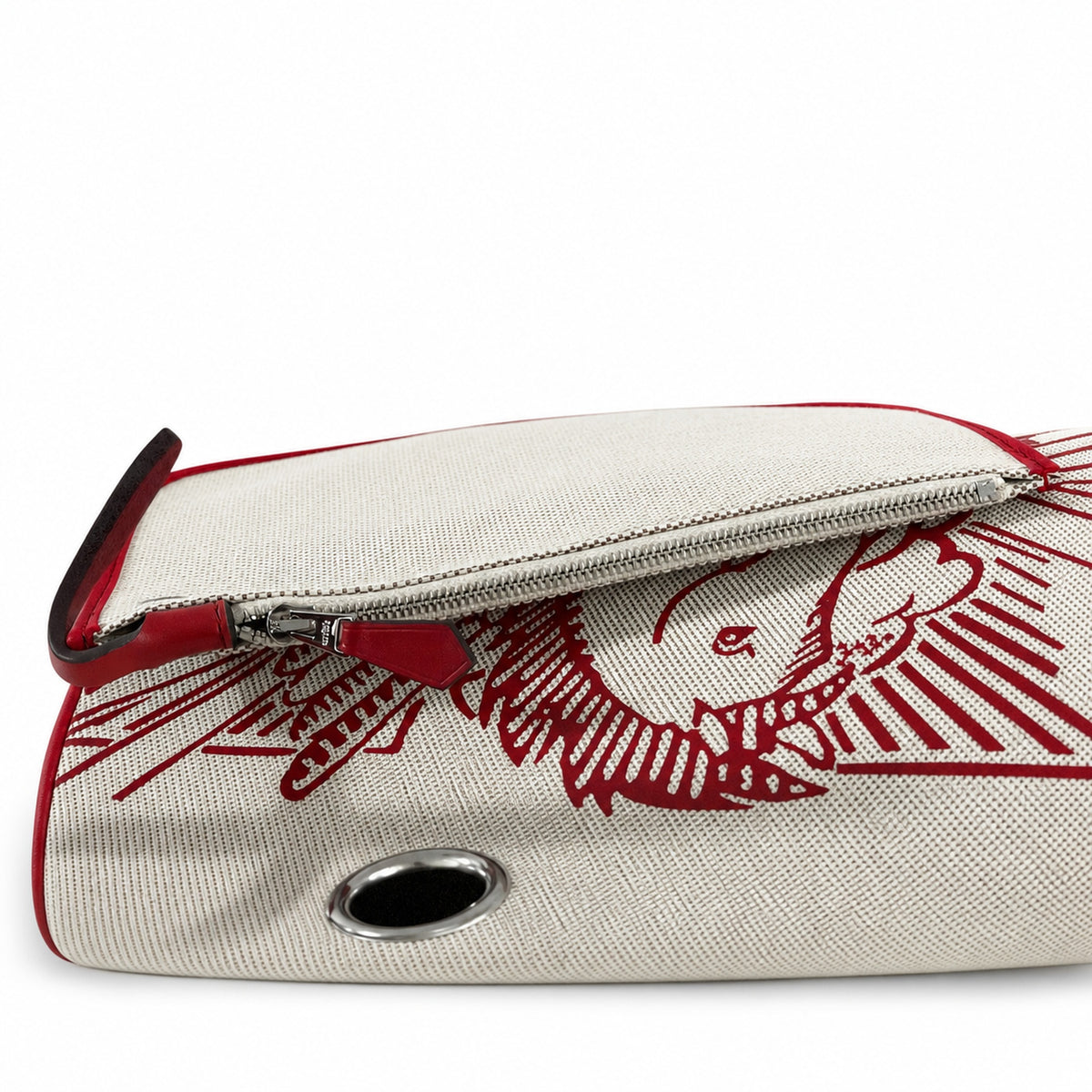 Canvas-and-Leather Shoulder Bag: Herbag 31cm Saddle-Inspired Canvas Body with Leather Handle and Shoulder Strap