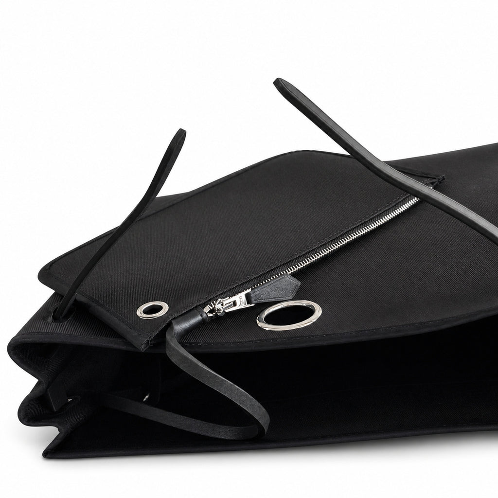 Classic Canvas-and-Leather Shoulder Carry: Herbag 31cm Saddle-Inspired Canvas Body with Leather Handle and Shoulder Strap