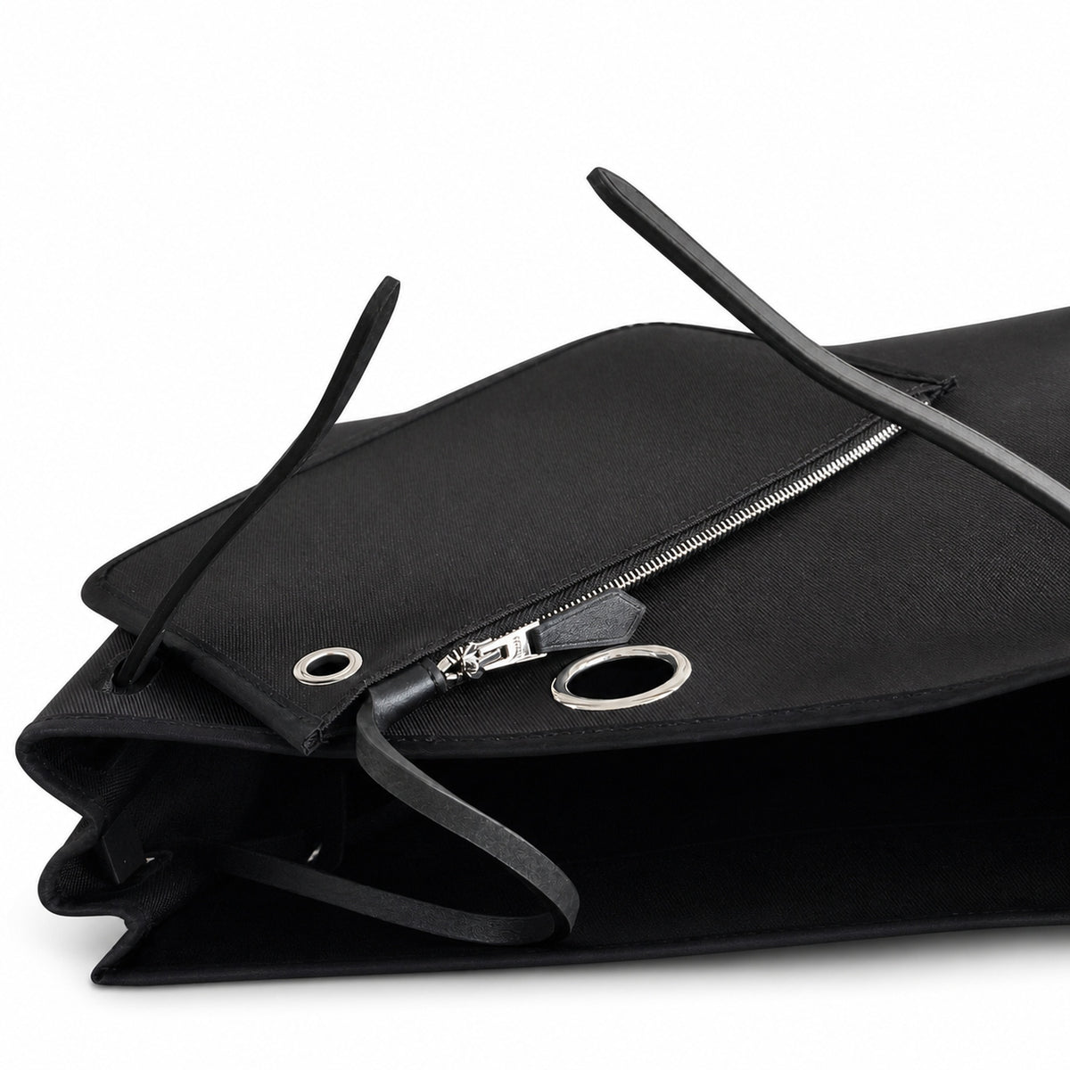 Classic Canvas-and-Leather Shoulder Carry: Herbag 31cm Saddle-Inspired Canvas Body with Leather Handle and Shoulder Strap