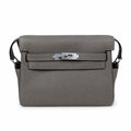 Kelly Messenger messenger bag for men and women, pewter gray Silver Buckle, imported leather, all-steel hand-waxed thread, the highest — Refined Top-Handle Bag