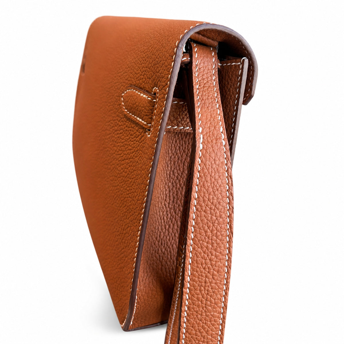 Kelly Depeches 25cm Togo Leather with Shoulder Strap — Versatile Hand-Carry Clutch