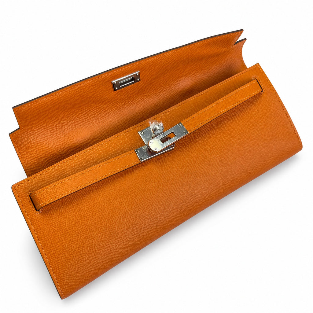 Streamlined Evening Bag: Kelly Cut 31 Clutch Epsom Leather Orange
