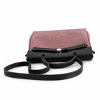 Herbag 31cm Saddle-Inspired Canvas Body with Leather Handle and Shoulder Strap — Distinctive Leather-Trimmed Canvas Design