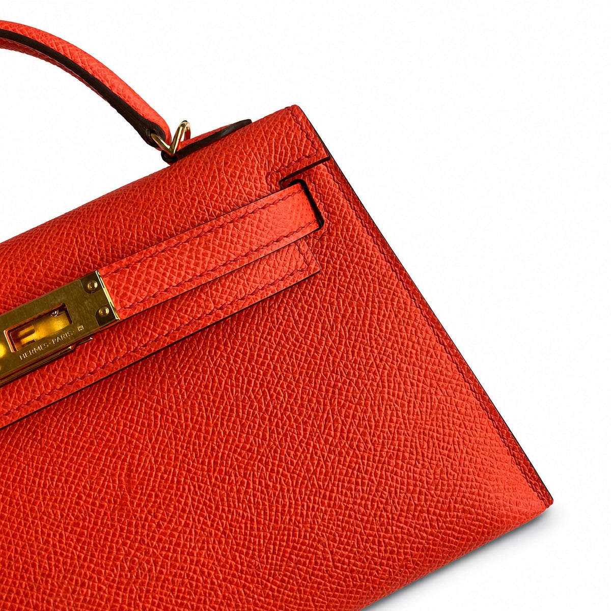 handmade Mini Kelly II 19cm imported Epsom Leather Texas Pink Gold Buckle — Versatile Mini Carry Design