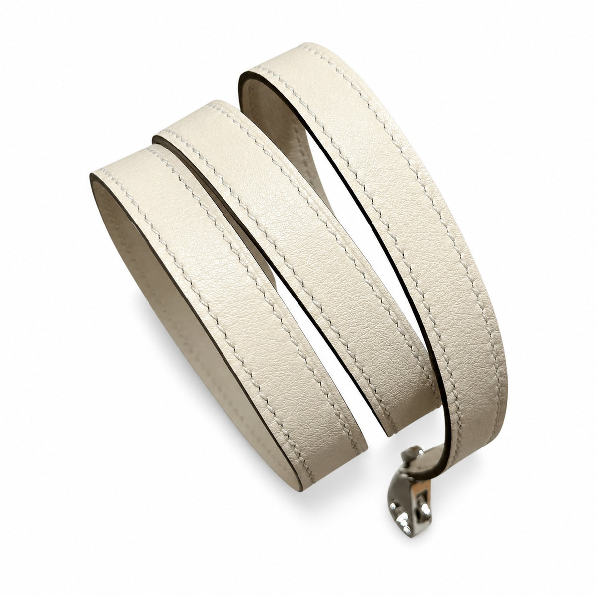 Kelly Graffiti 25cm in Nata Epsom Leather with Silver Buckle Handmade — Distinctive Hand-Carry Bag