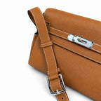 Kelly Messenger messenger bag for men and women, earthy Silver Buckle, imported leather, all-steel hand-waxed thread, the best value for money on — Refined Top-Handle Bag