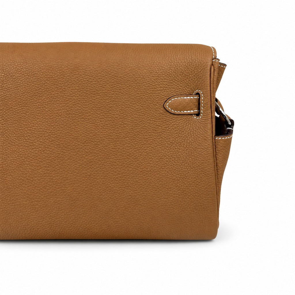 Kelly Messenger messenger bag for men and women, earthy Silver Buckle, imported leather, all-steel hand-waxed thread, the best value for money on — Refined Top-Handle Bag